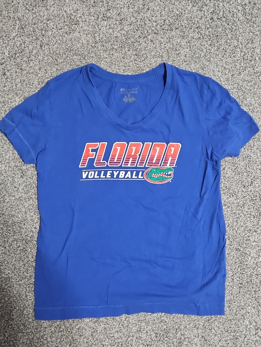 Champion Blue Florida Volleyball V-Neck Tee